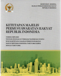 Image of Ketetapan Majelis Permusyawaratan Rakyat Repblik Indonesia