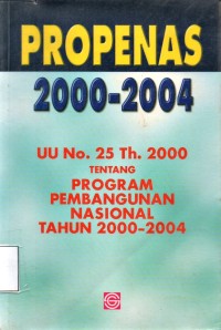 Image of Propenas 2000-2004 (UU No.25 Tahun 2000)